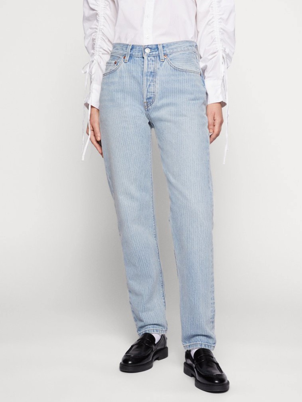 Levis 501 81 Jeans Womens 25x31 NWT Light Indigo Pattern High Rise $128